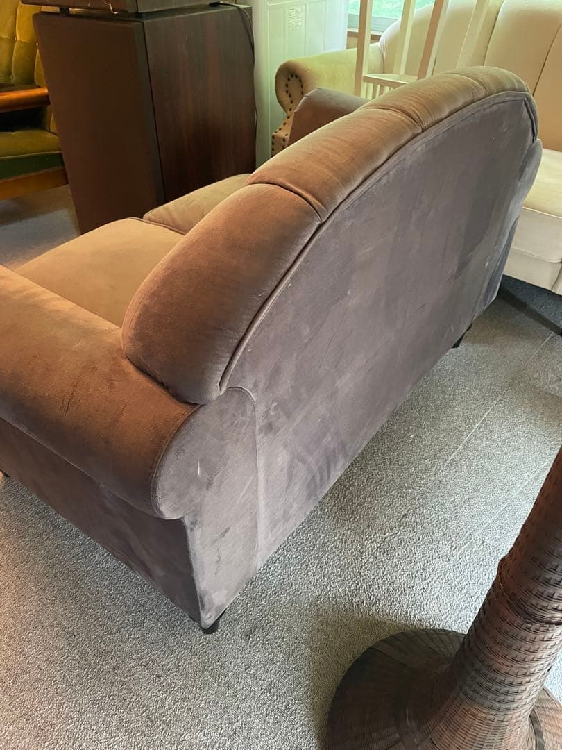 ソファ 2人掛け 貝殻 姫家具 ファブリック チャコールグレー