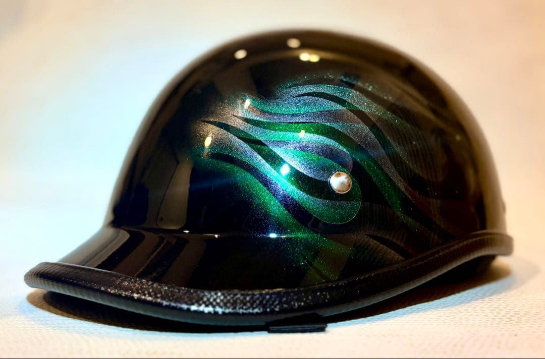 ロングダックテールヘルメット　カスタム　ダブルフレイムス　PSC SG　ハーレー