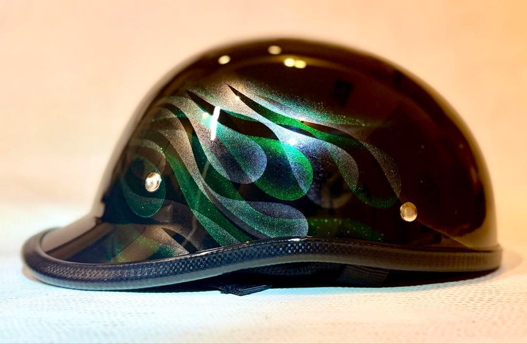 ロングダックテールヘルメット　カスタム　ダブルフレイムス　PSC SG　ハーレー