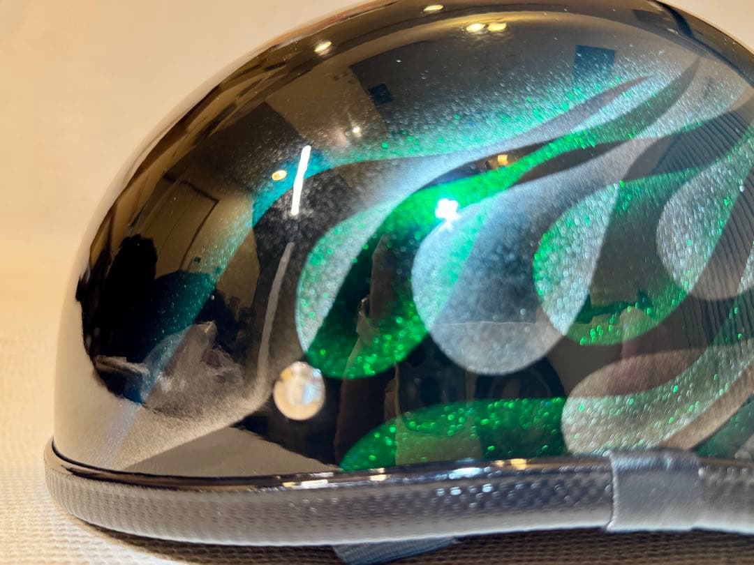 ロングダックテールヘルメット　カスタム　ダブルフレイムス　PSC SG　ハーレー