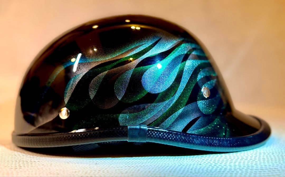 ロングダックテールヘルメット　カスタム　ダブルフレイムス　PSC SG　ハーレー