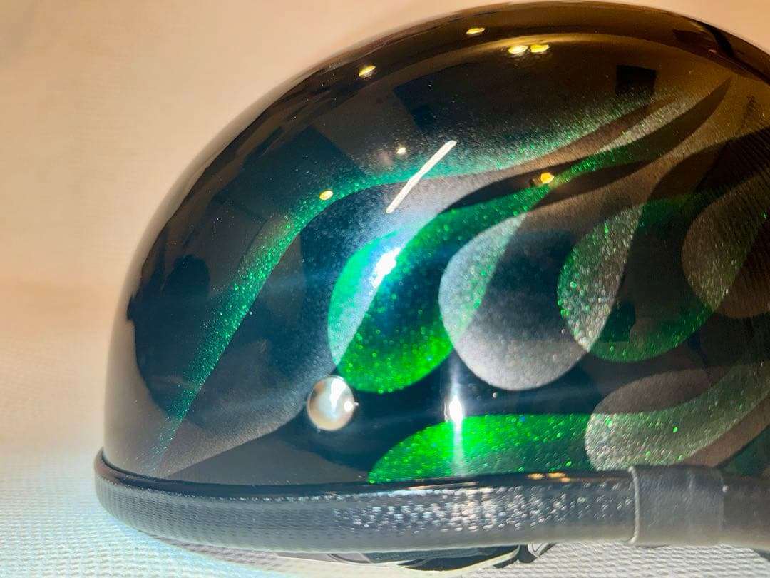 ロングダックテールヘルメット　カスタム　ダブルフレイムス　PSC SG　ハーレー