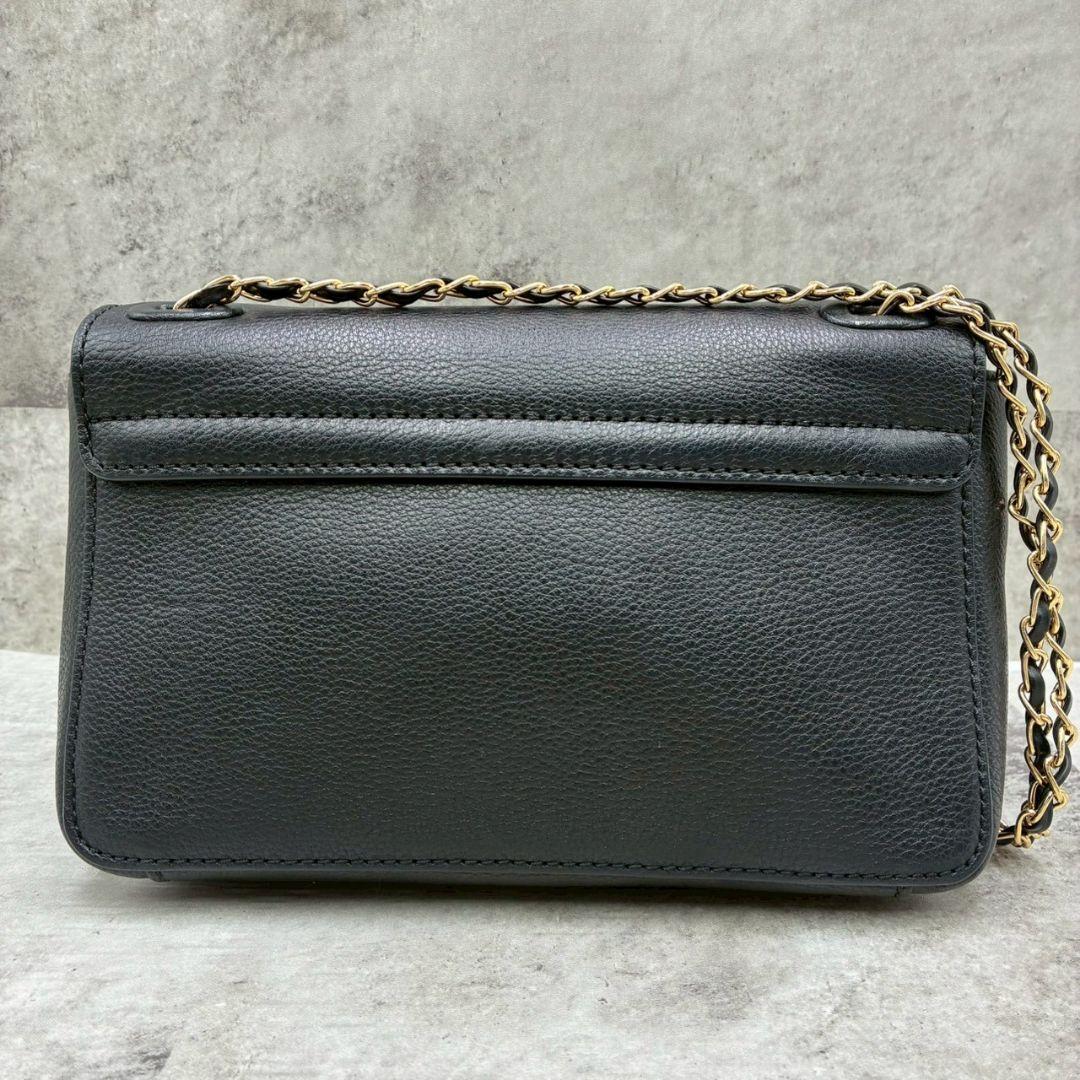 美品 トリーバーチ マックグロー ショルダーバッグ ウォレット 黒 シボ革