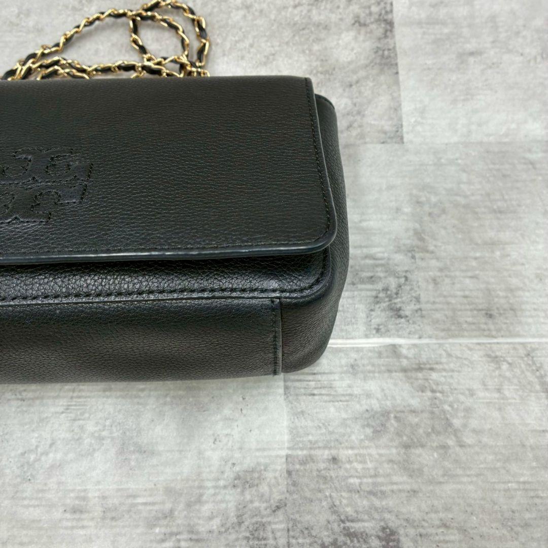 美品 トリーバーチ マックグロー ショルダーバッグ ウォレット 黒 シボ革