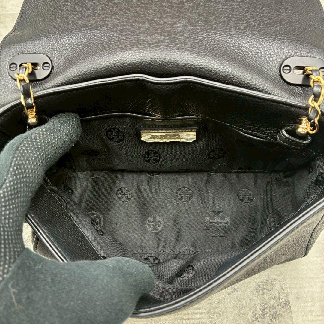美品 トリーバーチ マックグロー ショルダーバッグ ウォレット 黒 シボ革