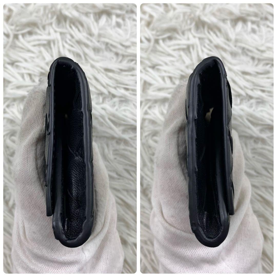【✨未使用級✨】ボッテガヴェネタ マキシイントレチャート 折り財布 ブラック