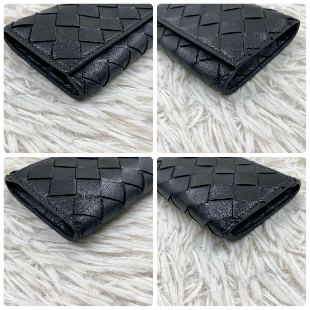 【✨未使用級✨】ボッテガヴェネタ マキシイントレチャート 折り財布 ブラック