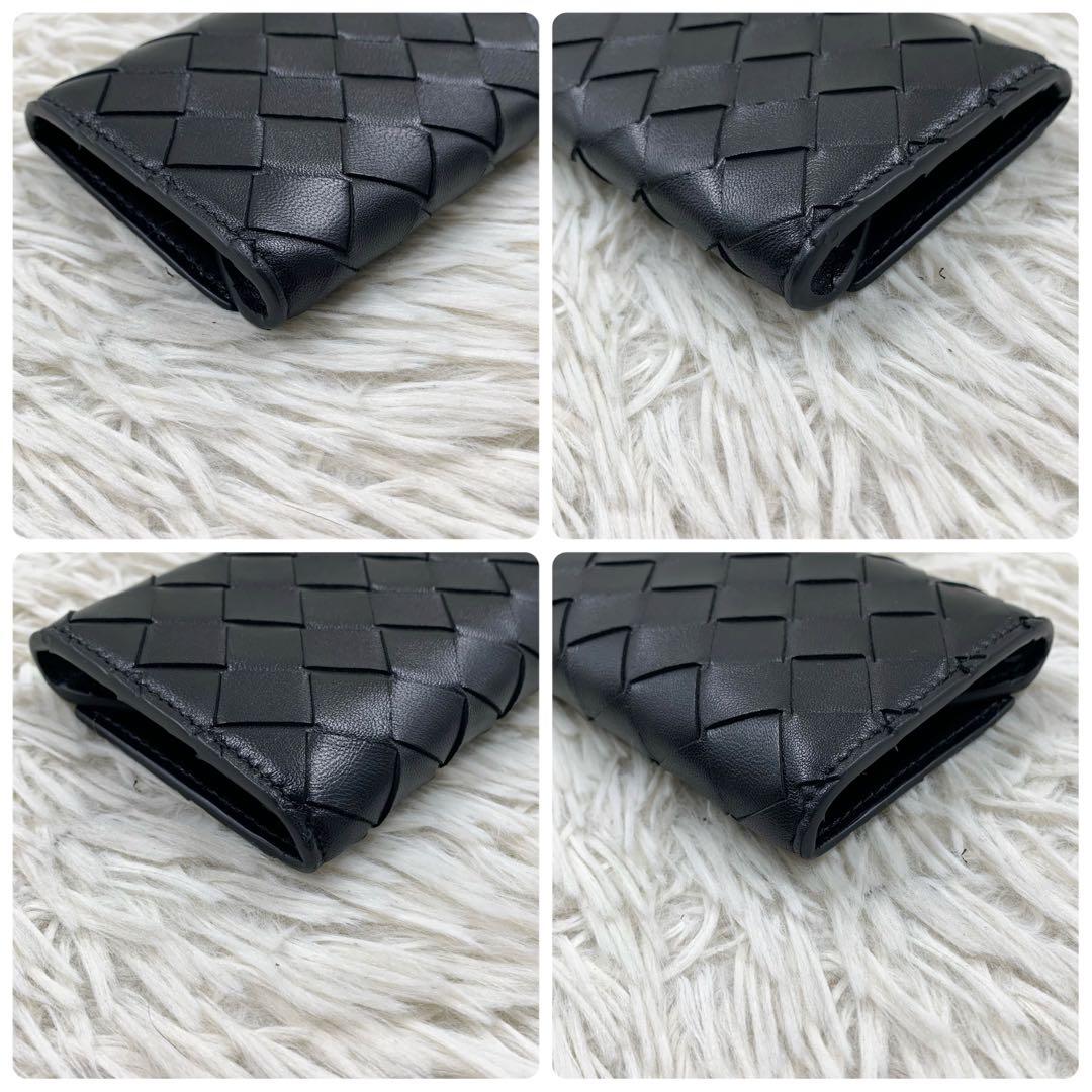 【✨未使用級✨】ボッテガヴェネタ マキシイントレチャート 折り財布 ブラック