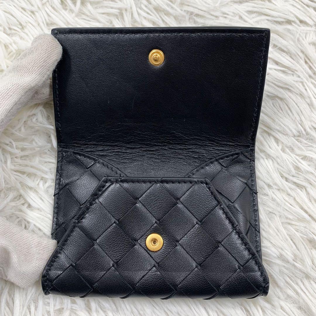 【✨未使用級✨】ボッテガヴェネタ マキシイントレチャート 折り財布 ブラック