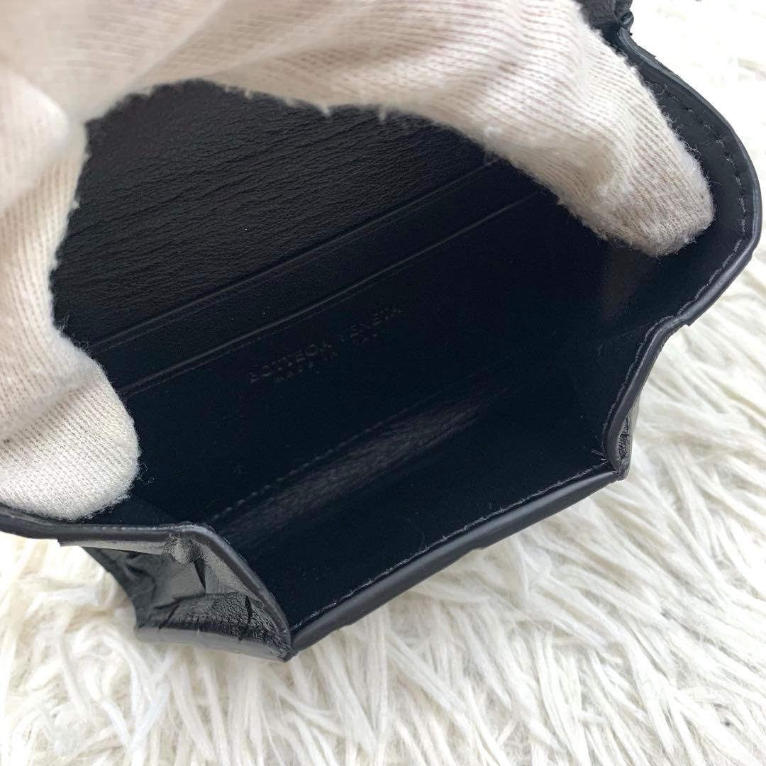 【✨未使用級✨】ボッテガヴェネタ マキシイントレチャート 折り財布 ブラック