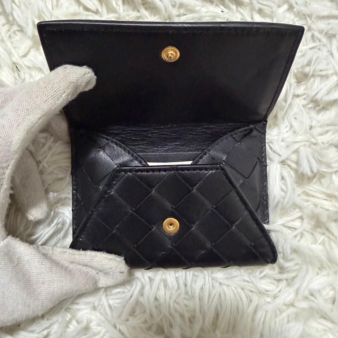 【✨未使用級✨】ボッテガヴェネタ マキシイントレチャート 折り財布 ブラック