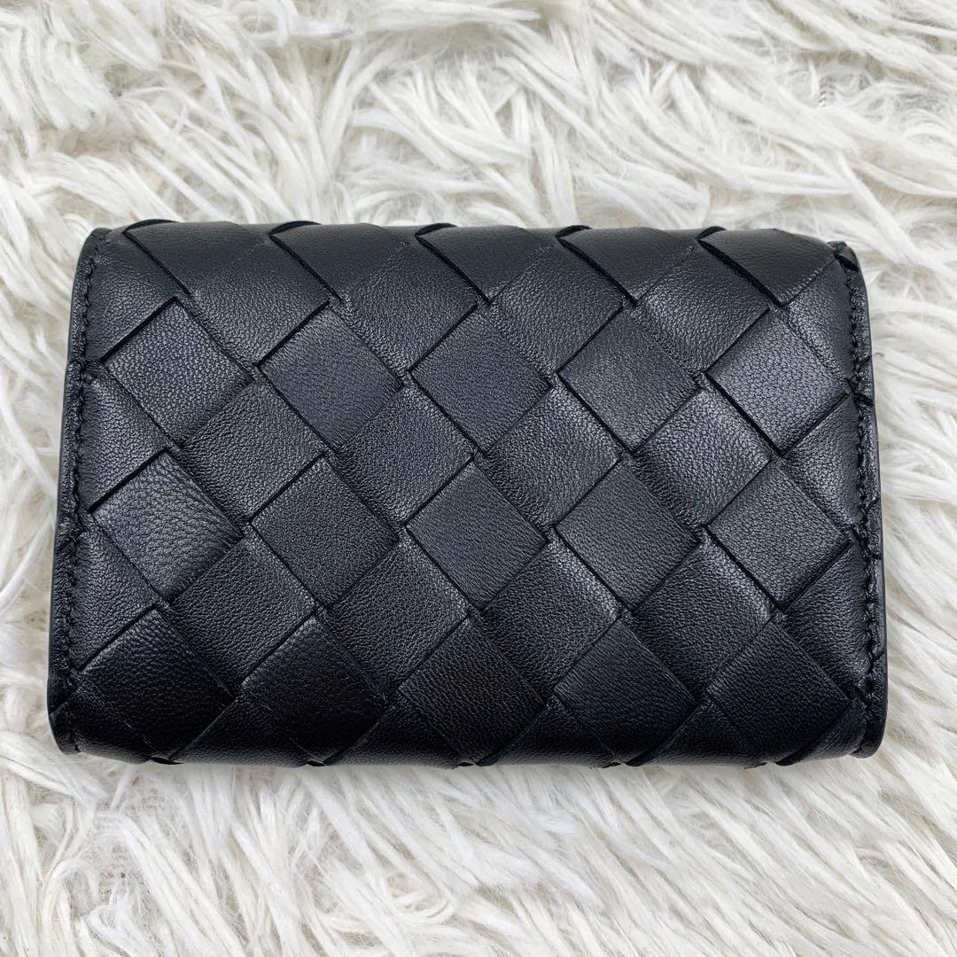 【✨未使用級✨】ボッテガヴェネタ マキシイントレチャート 折り財布 ブラック