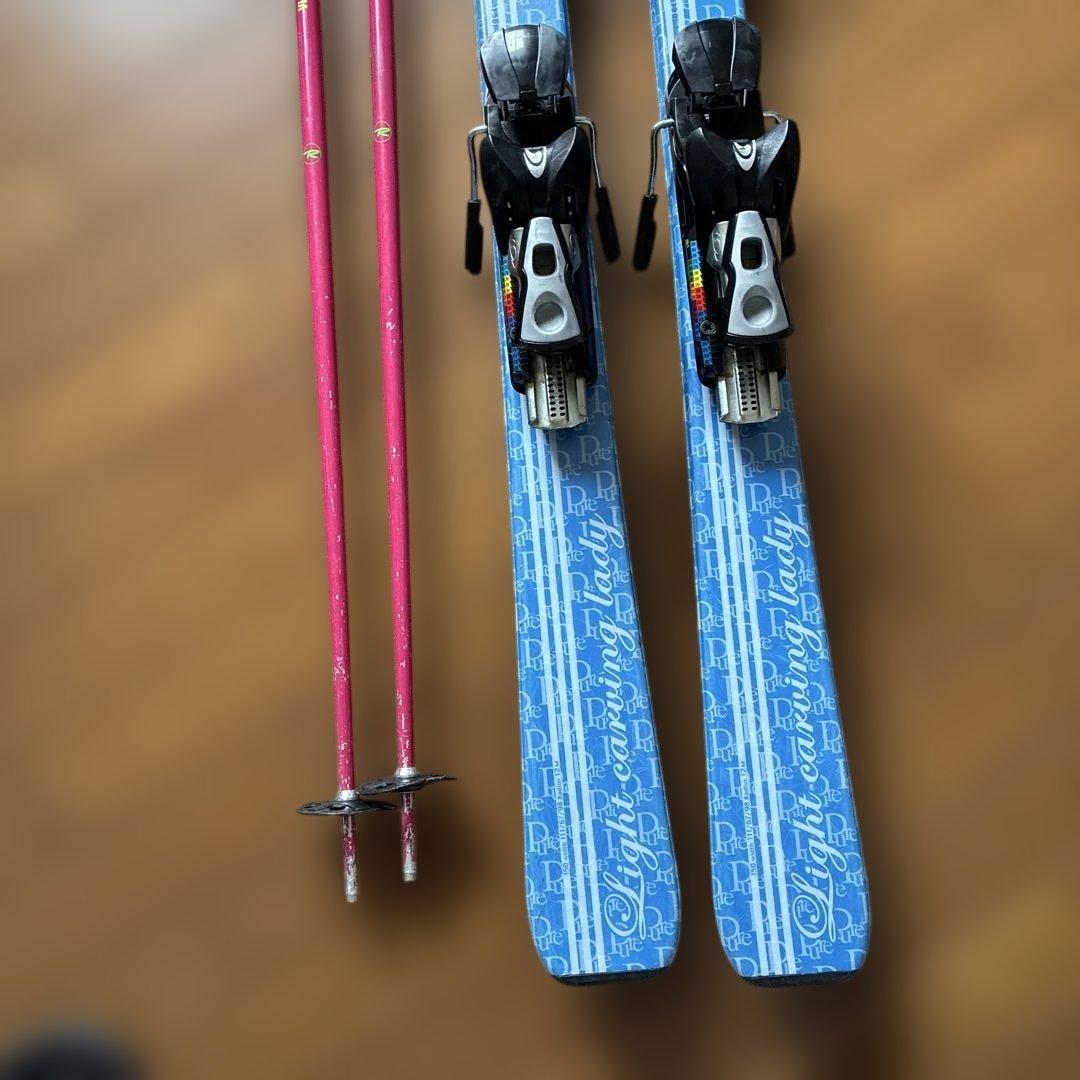 レディース　スキー板とストックセット