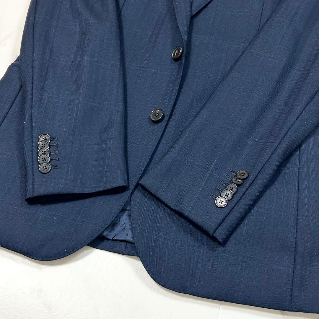 極美品 ブラックレーベルクレストブリッジ 御幸毛織 3 ピース スーツ 40 紺