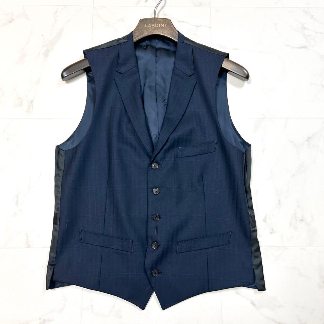 極美品 ブラックレーベルクレストブリッジ 御幸毛織 3 ピース スーツ 40 紺