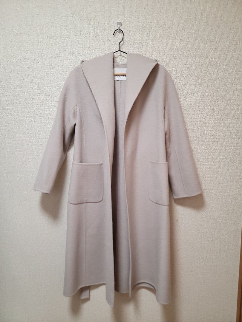 【美品】ANAYI ベージュ ロングコート フード付き
