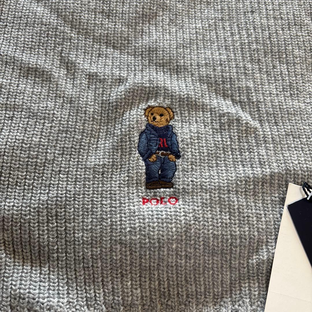 新品　ポロ　ラルフローレン　グレー　ポロベア　マフラー
