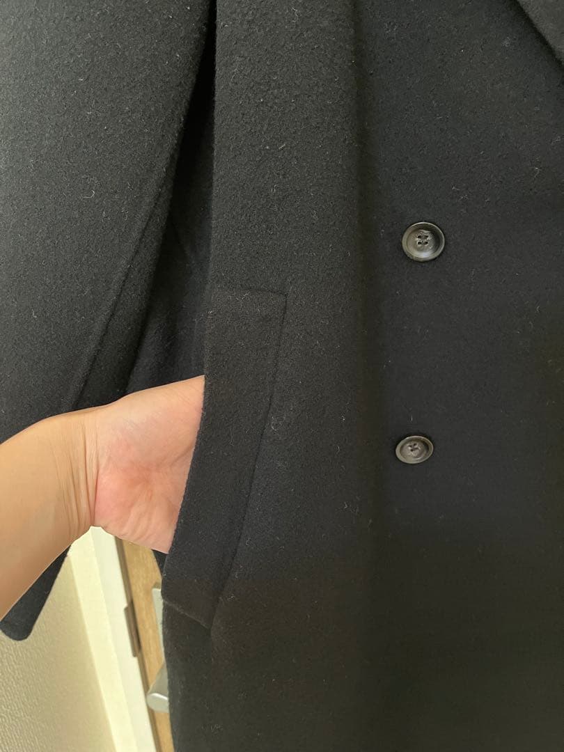 N.O.R.C 黒 ダブルブレスト ロングコート