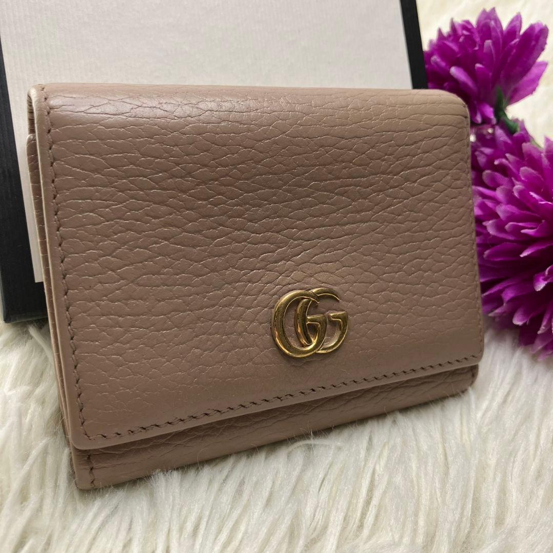 ✨美品✨　GUCCI ミニ財布　マーモント　三つ折り　GGロゴ