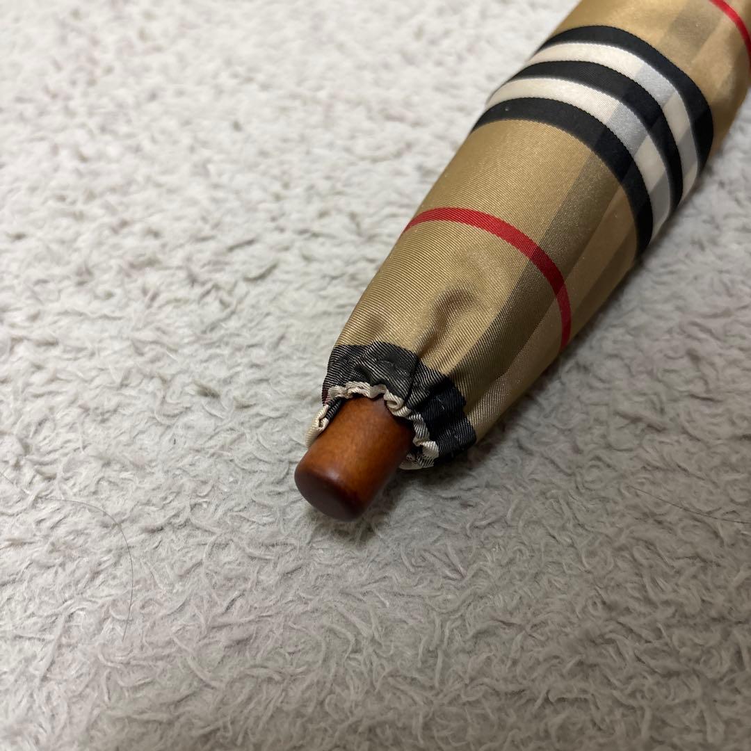 【新品タグ付】　バーバリーズ 定番　ノバチェックベージュ折り畳み傘　55cm