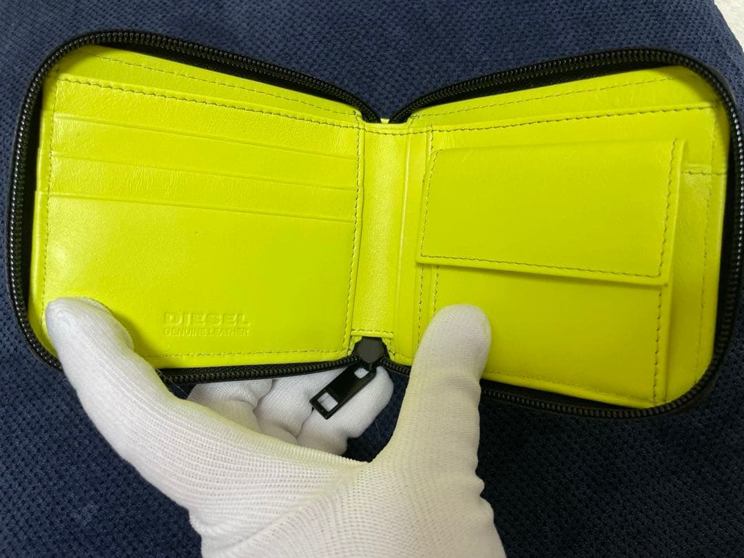 DIESEL ディーゼル ラウンドファスナー財布 総柄 白 ホワイト