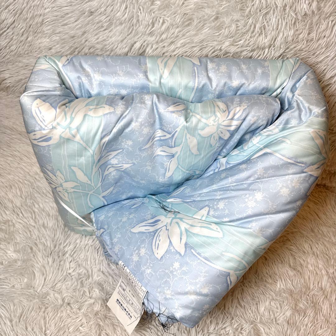未使用 西川 真綿肌掛け布団 1kg シングル シルク100% ブルー 日本製