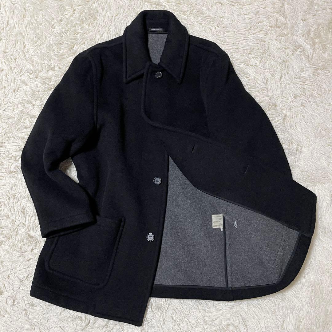【美品】ブルックスブラザーズ 英国製 ウール混 コート 80s ブラック M