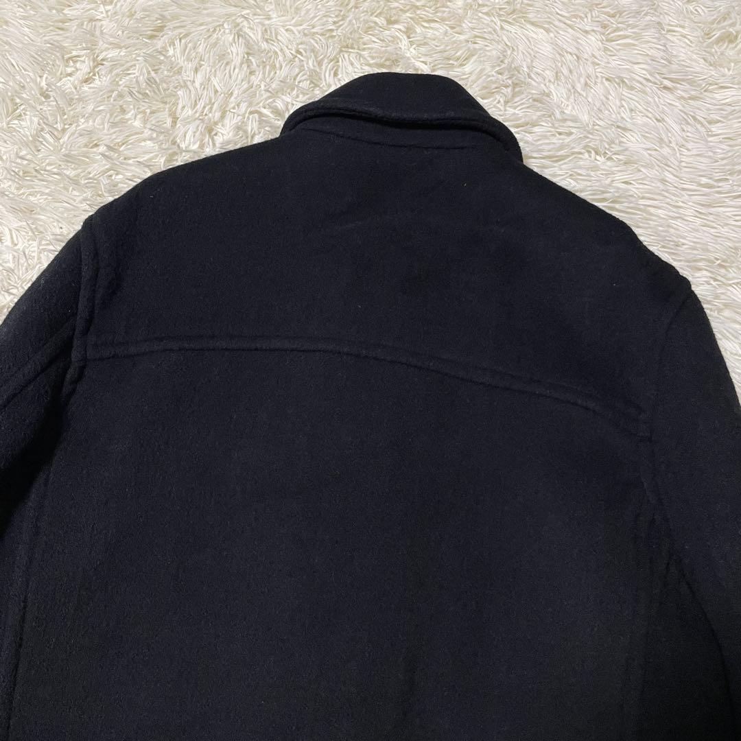 【美品】ブルックスブラザーズ 英国製 ウール混 コート 80s ブラック M