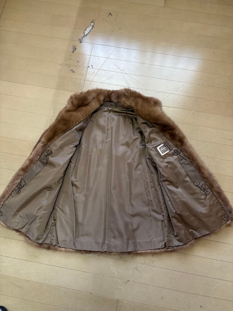 リアルミンク　ブラウンファーコート フロントオープン