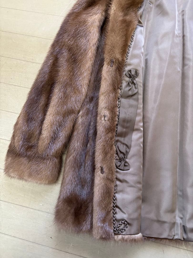リアルミンク　ブラウンファーコート フロントオープン
