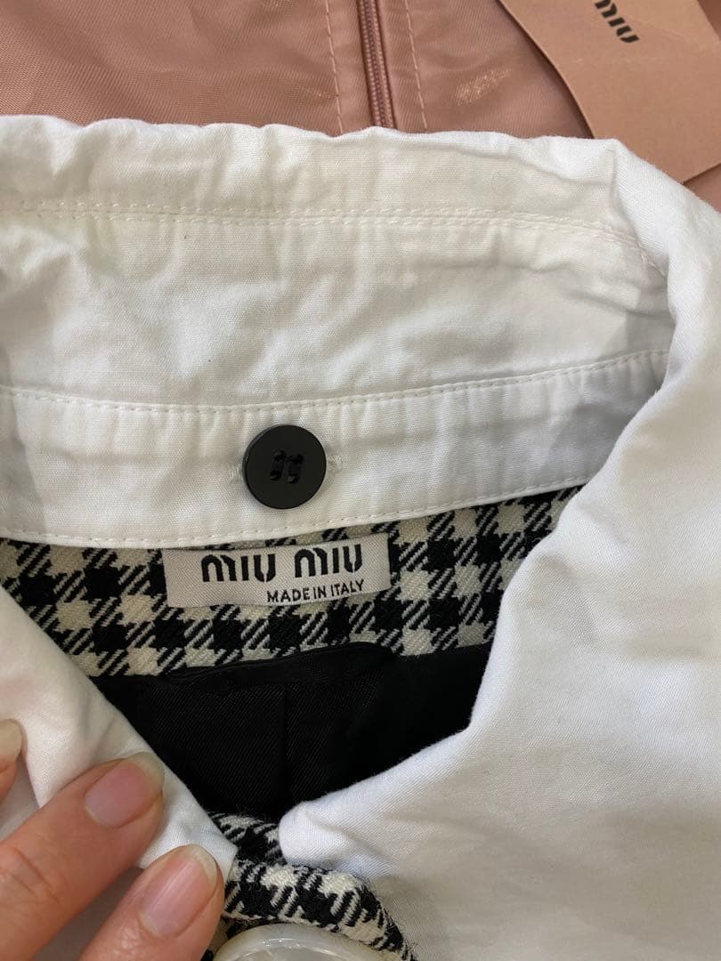 最終値下げ　ミュウミュウのギンガムチェックジャケット&スカートセットアップ