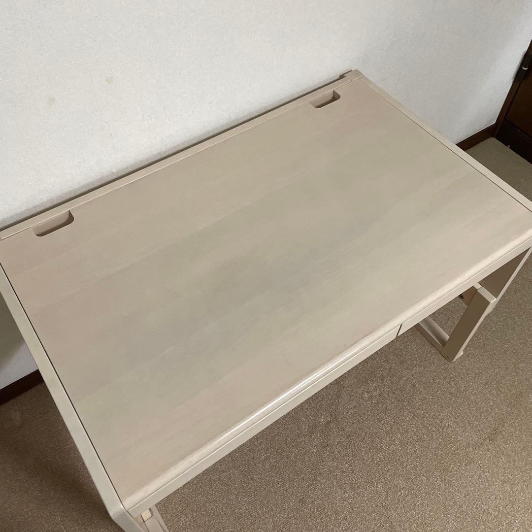 カリモク×ベネッセ学びデスク　ライトベージュ 木製デスク 2引き出し付き