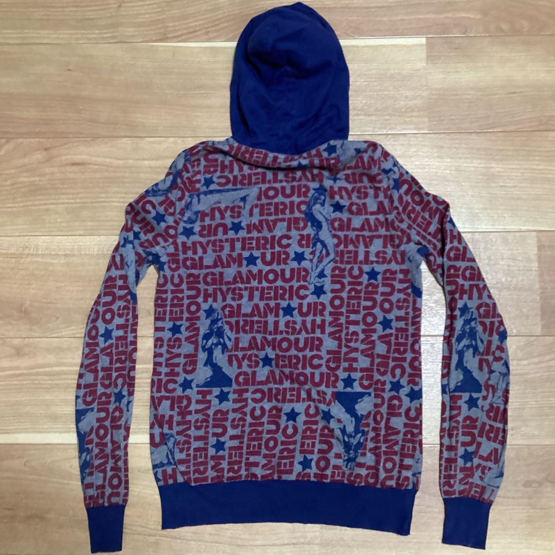 hysteric glamour ヒスガール　ロゴ柄　ジップアップパーカー