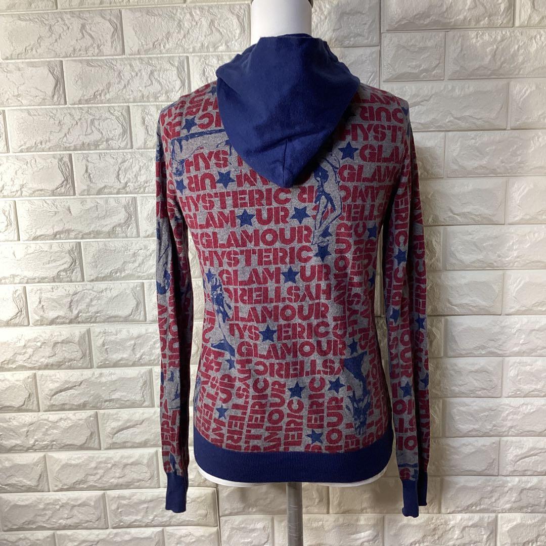 hysteric glamour ヒスガール　ロゴ柄　ジップアップパーカー