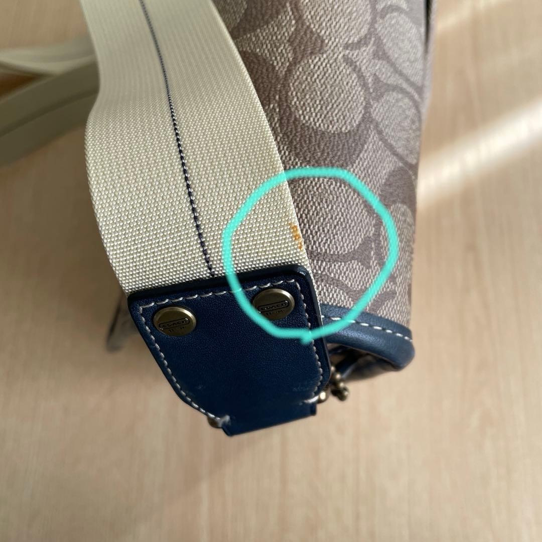 COACH メッセンジャーバッグ ベージュ/ネイビー
