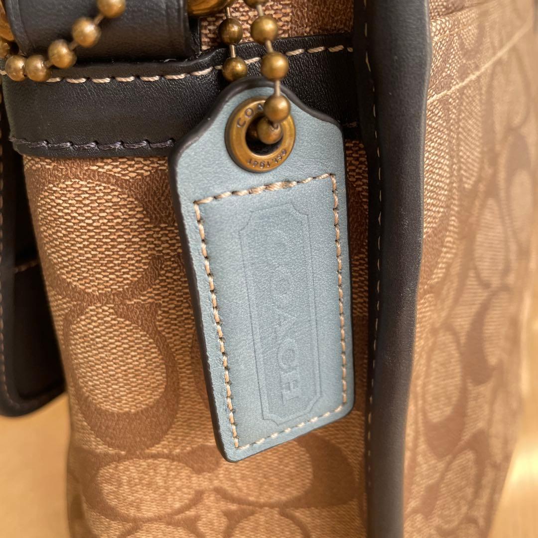 COACH メッセンジャーバッグ ベージュ/ネイビー