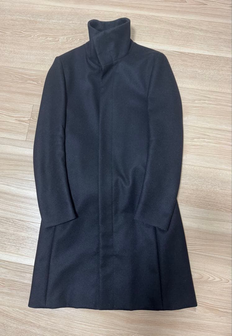 【美品】ATTACHMENT スタンドカラーコート ブラック ロングコート