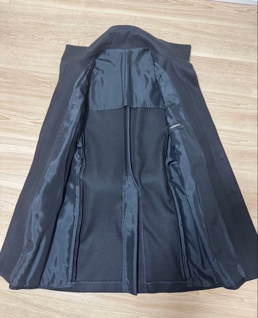 【美品】ATTACHMENT スタンドカラーコート ブラック ロングコート