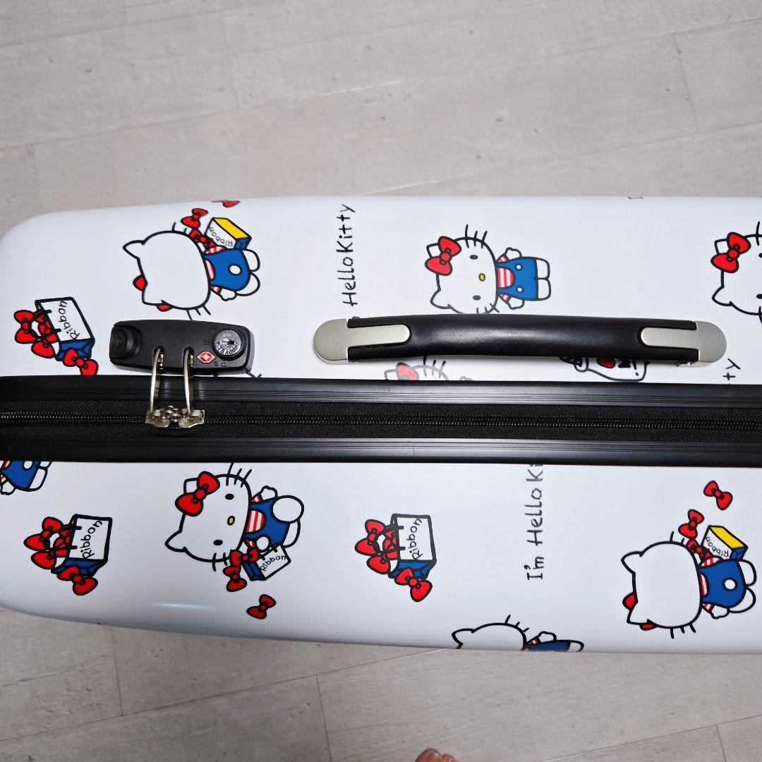 美品！ハローキティキャリーバッグL　スーツケース　白 90L