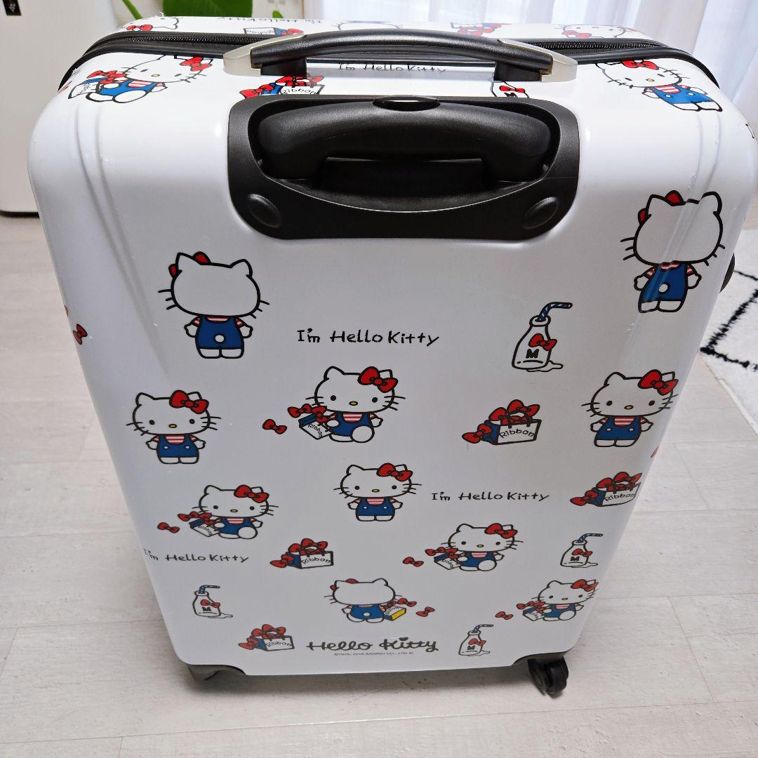 美品！ハローキティキャリーバッグL　スーツケース　白 90L