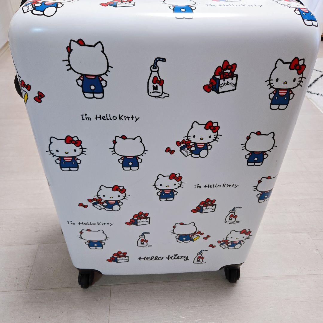 美品！ハローキティキャリーバッグL　スーツケース　白 90L