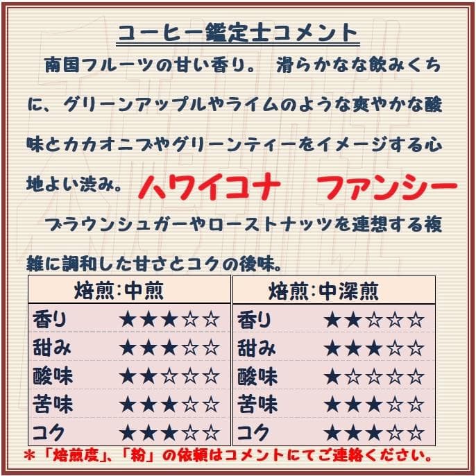 NNKK ブルーマウンテンNo.1　ハワイコナ　ファンシー等　コーヒー豆