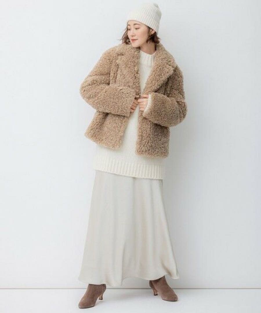 未使用 23区 ECOPEL プードルファー コート ジャケット アウター 38