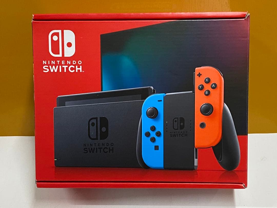 新古品 Nintendo Switch 本体 青/オレンジ ジョイコン付き