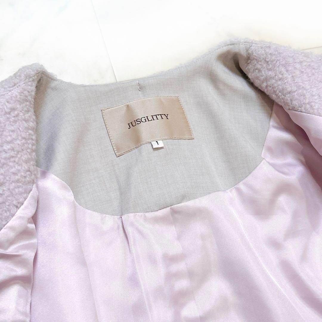 美品 JUSGLITTY ジャスグリッティー ブークレジャコット ノーカラー