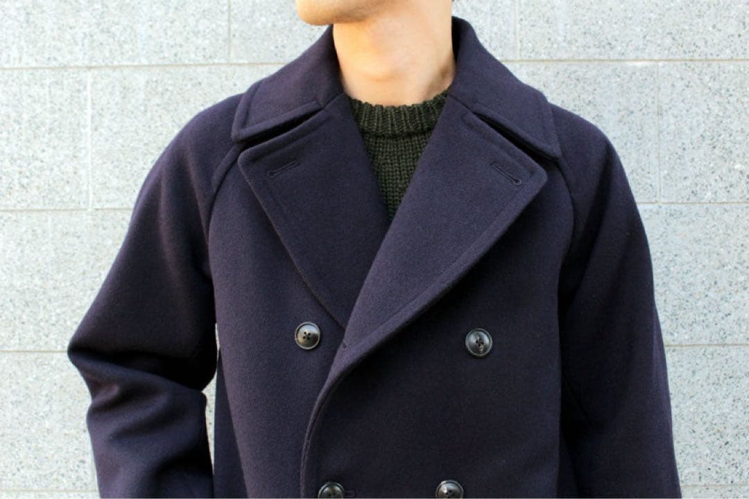 COMOLI キャバリーメルトン ダブルブレステッド ピーコート サイズ1