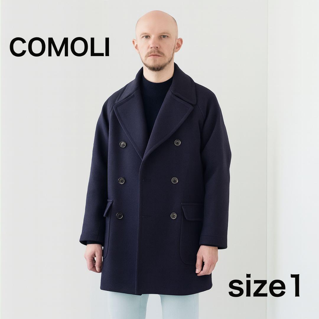 COMOLI キャバリーメルトン ダブルブレステッド ピーコート サイズ1
