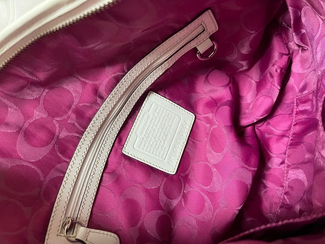 Rare COACH ピンクのシェブロン柄ギャラリー・ホーボーバッグ