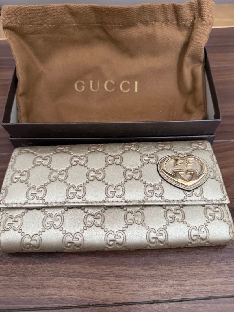 GUCCI ゴールド GGパターン 長財布