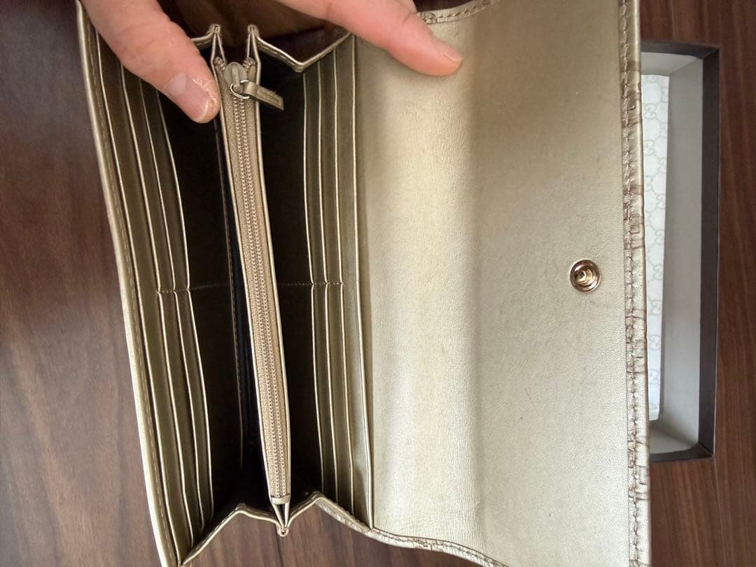 GUCCI ゴールド GGパターン 長財布